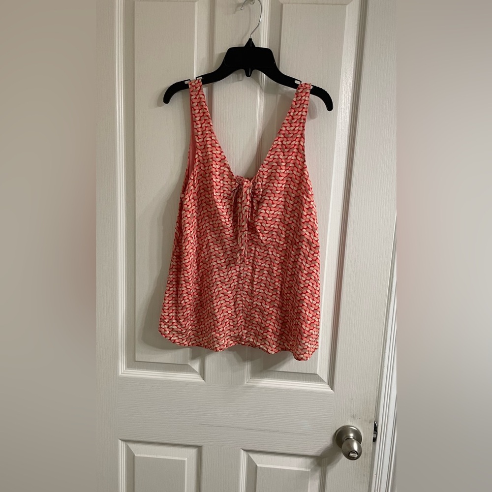 Maeve Coral Patterned Tank Top